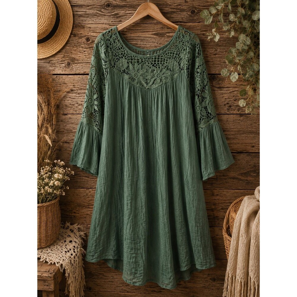 Anthropologie J Gee Boho Embroidered Dress Size Medium